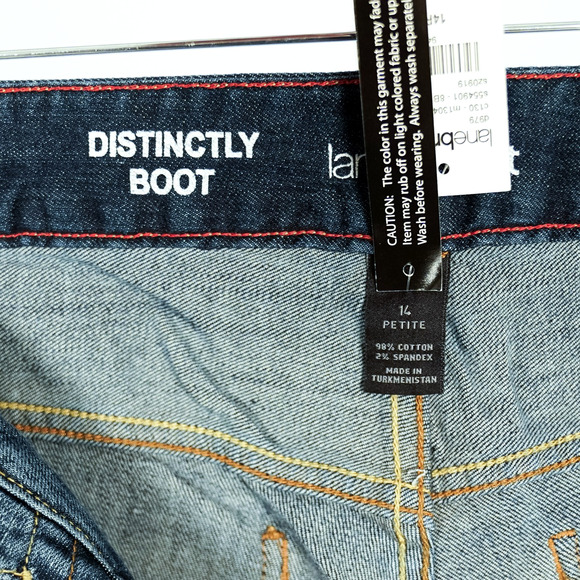 Lane Bryant Distinctly Boot Jeans 14 PETITE Right Fit Tech Blue Denim Western - Picture 10 of 11